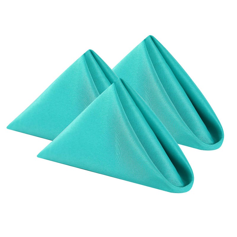 Cupuamon Cloth Napkins 17x17 inch Washable Polyester Dinner Napkins Soft Table Napkins for Wedding Party Dining Banquet(Turquoise,50PCS) - Image 1